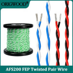 1 - 50m AFS200 FEP 트위스트 페어 와이어 26/24/22/20/18/17/15/13AWG DIY 전자 신호 연결선 고온 PTFE 케이블 : 제스124