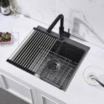 21 드롭 인 블랙 바 싱크, ZDHHT x 18 10 인치 T304 16 게이지... 작은 주방 싱크대 탑마운트 야외 준비 세탁 RV 15 x18 x10 : 블리츠허브006