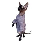 KOTOMODA 코토모다 고양이 스웨터 스핑크스 벌거 벗은 Grey Light Stripes Large : 위시릿마켓