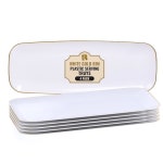 KAY 4팩 골드 직사각형 디저트 듀티 트레이 서빙 플라스틱 17 헤비 화이트 5인치 10 Inch Clear And Gold : 달빛창고123