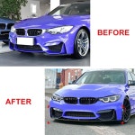 BMW 3 4 시리즈 M3 M4 F80 F81 F82 F83 2013-2020용 자동차 프론트 범퍼 립 스플리터 카나드 스포일러 안개등 램프 아이브로우 프레임... 