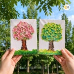 백드롭페인팅 봄나무 액자 만들기 키트 스컬프쳐 나이프페인팅 벚꽃 여름 캔버스 : 달콩 마트