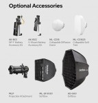 ML60II Bi 액세서리 AK-B01 AK-B02 배터리 어댑터 ML-CD15 디퓨전 돔 ML-SF3030 AD-S60S 소프트박스 MLP36K 렌즈 : 한라물산9