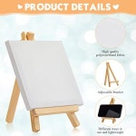 작은 예술을 그리기 위한 미 우 64 팩 아이들 캔버스와 미니 이젤 공예를 교실 2.4 x 2.4 Inch 32 : 루나블랑03