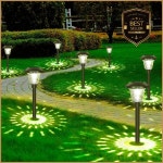 야외 태양광 통로 조명 6팩 스테인레스 스틸 정원 자동 켜짐 : 3globalmarket