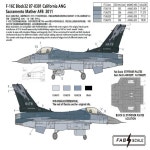 FAB FD72004 1/48 F-16C Block 32 87-0301 캘리포니아 ANG 새크라멘토 Mather 2011 : selectbuy55