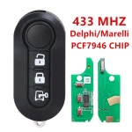 3버튼 433 MHZ F7946 칩 Delphi/Marelli BSI 시스템 Fiat 500 Doblo Qubo Grande Punto 20062013 용 스마트 원격 키 교체... 