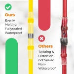 520PCS 솔더 씰 와이어 커넥터 - 방수 열수축 버트 절연 전기 해양... 스테레오 스플라이스 키트(26-10 AWG, 5가지 크기/색상) : Amazing005