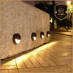 NewLED 태양 광 발전 단계 벽 램프 야외 방수 안뜰 정원 난간 장식 분위기 조명기구 : ownerspick