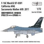 FAB FD72004 1/48 F-16C Block 32 87-0301 캘리포니아 ANG 새크라멘토 Mather 2011 : selectbuy55