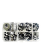 580Pcs /Box M2 M3 M5 M6 M8 M10 M12 스테인리스 스틸 초박형 평면... 조절 심 플레인 개스킷 구색 키트 박스 DIN988(5BOX) : Amazing008