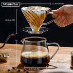 언브레이커블 - 커피 메이커 750ML/25OZ, 필터 홀더가 있는 내열 붕규산 유리 드리퍼, 가정 및 사무실용 BPA 프리 수동 브루어 Y1-H1165... 