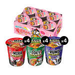 삼양 까르보 불닭볶음면 80g x 6입 + 농심 신라면 슈퍼스타 4개 스파이시퀸 4개 햄버거 4개 소컵 : 모드니과자점