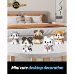 QISHOUTING 9팩 미니 개 빌딩 블록 6 7 8 9세 , 9가지 스타일의 작은 귀여운 세트, 성인 여성용 미니어처 피규어 장난감, 생일 파티는 스타킹... 