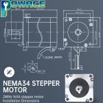 라우터 밀링 조각용 CNC Nema34 스텝퍼 모터 단일 샤프트 2 상 4 와이어 154mm 6.0A EU : 원오상사