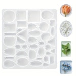 실리콘 레진 주얼리 몰드 1개 | 재사용 가능한 천공 스탬핑 트레이 에폭시 수지에 적합 보석 제작 펜던트에 : 반월무역9