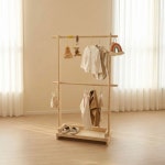 [국내제작] 감성우드 원목 아기행거 아기옷행거 유아 키즈 베이비 2단 옷걸이 높이88cm : 러브온마켓