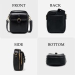 여성 남성용 소형 메신저백 가죽 크로스바디 백, 카드 슬롯이 있는 빈티지 숄더 지갑 Beige Gray : 지글샵01