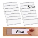 50PCS 자기 접착 라벨 홀더 카드 슬롯 슈퍼마켓 상품 식별 빈 투명 가격 태그 DIY : 석전상사