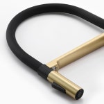 풀다운 가 장착된 SUMERAIN 무연 주방 수도꼭지, 브러시드 골드 싱크대 수도꼭지 단일 홀 손잡이, 데크 장착 Brushed Gold : Amazing005