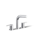 KOHLER K-33592-4N-CP ELATE 광범위한 욕실 싱크대 수도꼭지, GPM 1.0 GPM 1 Polished Chrome : 해온마
