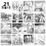 [서예용품] 40x50cm 동물 WD-j1035~j1055 단색 도트 페인팅 punktmalerei stippelen een kleur stippelkunst : 바다글로벌27