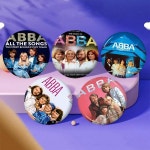 클래스 ABBA 밴드 소프트 버튼 핀  인쇄 아이콘 구를  배지 칼라 브로치 옷깃 : 알디컴퍼니12