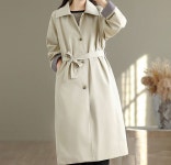 여성 벨트 트렌치 코트 LK-J003 베이지, FREE : 엠밸리샵