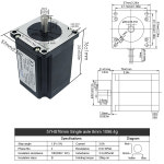 MHTNC Nema23 57HS76 스테퍼 모터 2상 2.0N.m 285ozin 76mm 길이 D 6.35mm/8mm 4-리드 CNC 3D 프린터 모니터 장비용 : 제스126