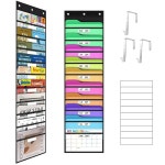 ABCxGOOD 10포켓 가정 정리용 차트 오버 교실 및 파일 보관 걸이식 가 종이 벽 : 달쓰1