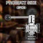 오토링 2팩 위생 버터플라이 밸브(풀 핸들 포함) 304 스테인리스 스틸 3클램프 클로버(1인치 튜브 Od) 1 Tube OD : 리멤버셀 3