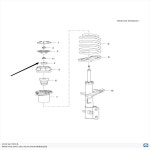 Chevrolet Volando 2022 26236076 26695765 용 새 정품 전면 충격 흡수 장치 기계 상단 고무 플랫 베어링 : 투세븐코퍼레이션