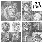 [서예용품] 40x50cm 동물 WD-j4186~j4206 단색 도트 페인팅 punktmalerei stippelen een kleur stippelkunst : 바다글로벌27