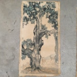 [서예용품] 오래된 두루마리 장대천 황금실 연꽃 그림 쌀 : 바다글로벌27