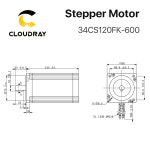 Nema 34 스테퍼 모터 12N.m 6.0A 2 상 155mm 스테핑 모터 높은 토크 CNC 조각 밀링 머신 34CS120FK-600 : 제스126