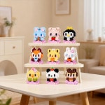 하이 고도 동물 파티, 빌딩 블록, 9팩 미니 세트, 구디 백 스터퍼, 14세 성인을 위한 교실 소정의 장난감 선물 선호+ 9 Animal Flowers... 