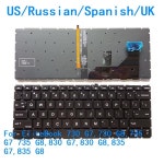 새로운 미국 러시아어 스페인어 영국어 백라이트 키보드 HP EliteBook 730 G7730 G8735 G7 735 G8830 G8용 : 송하상사15
