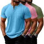 리이퍼 빅 앤 톨 헨리 티셔츠 반팔 포켓 코튼 루즈핏 셔츠 여름 오버사이즈 버튼 : 에프엔씨 FNC