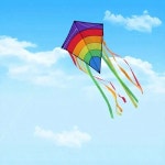 쉬운 비행 화려한 무지개 연 야외 재미 스포츠 해변 어린이 Buitenspeelgoed Cometas De Viento 장난감 : yeahanyeahan