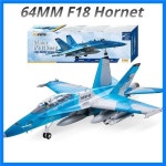 FMS 64mm F18 덕트 모드 전동 무선 조종 항공기 전투기 시뮬레이션 모델 (내비게이션 조명, 후진 기능 포함) : dayuldayul