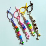 [스티커포함]꼬모야 알파벳 이니셜 비즈 키링 완제품 가방꾸미기 네임택 어린이집 유치원 선물 : 꼬모야몰