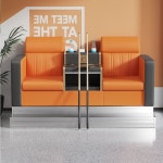 업소용 대기의자 당구장 긴의자 라운지대기의자 쇼파 모듈 실내 벤치의자 긴 오렌지+그레이 더블시트 4번 : 꾸준한지꾸