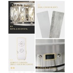 천장 선풍기 - 조명과 리모컨이 52인치 선풍기, 니켈로 된 5개의 리버서블 블레이드가 모던 크리스탈 거실용 원목 회색 마감, F9327 ST : 그로젠몰