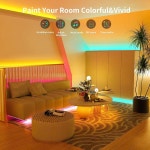 60피트 540인치 침실용 LED 조명 음악 동기화 색상 변경 스트립 및 60개의 키 리모컨 앱 제어 RGB 홈 파티룸 장식용 : 그로젠몰