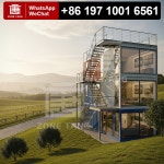 경제적인 태양광 준비 완료된 장수명 조립식 플랫 방화 주택 하우스 모듈러 스마트 주거용 멀티 : 루다픽-01