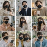 스마티언 숨쉬기 편한 슬림핏 새부리형 빨아쓰는 연예인 패션 마스크 블랙, 5개 : PreWATTZ