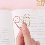 20 개/상자 큰 심장 골드 로즈 컬러 클립 북마크 바인더 사무실 액세서리 종이 패치 워크 H0552 : 공덕선
