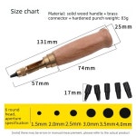 홀펀치 스크류 탈착식 북드릴 자동 6가지 사이즈 팁(1.5 4mm) 벨트 가죽 도구 펀치(Lюверсы Для Кожи) : 반월스토어5