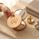 감성모먼트 각인 손거울 휴대용 우드 맞춤 수제 원목 단체제작 : 감성모먼트