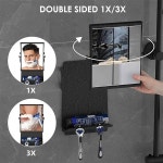 김서림 방지 샤워 거울, 스퀴지가 있는 조절식 면도 - 녹 충격 욕실 : 한빛로켓라이프